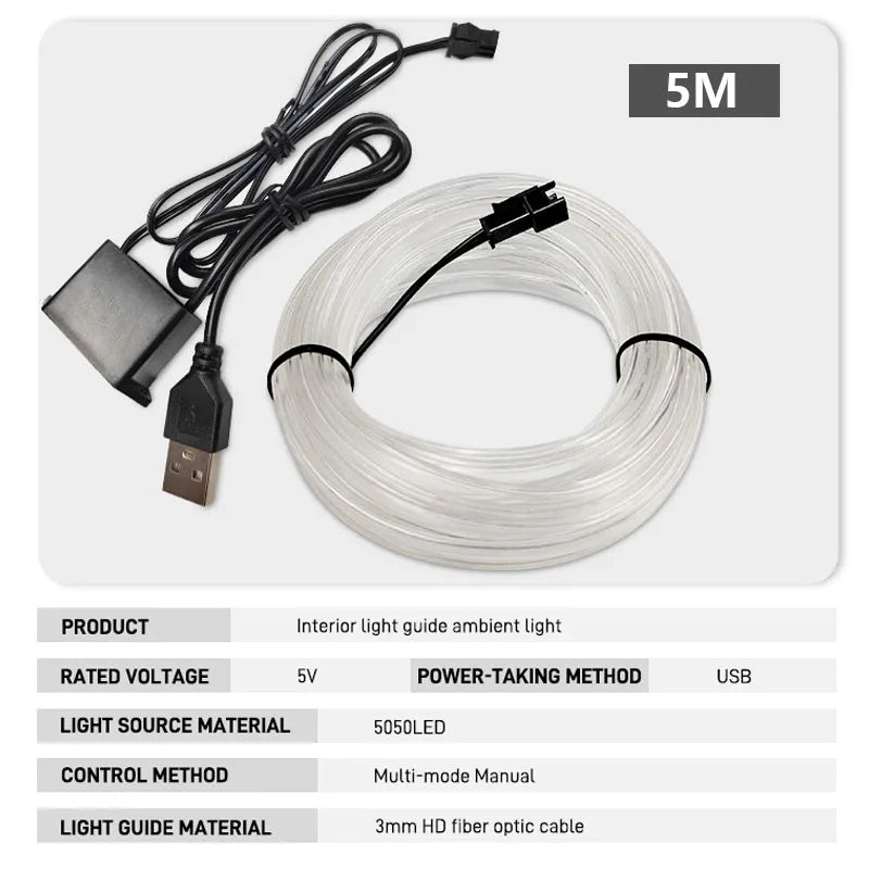 5M Car Interior Glow Strip